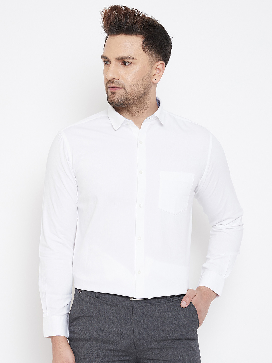 

Canary London Men White Smart Slim Fit Solid Formal Shirt