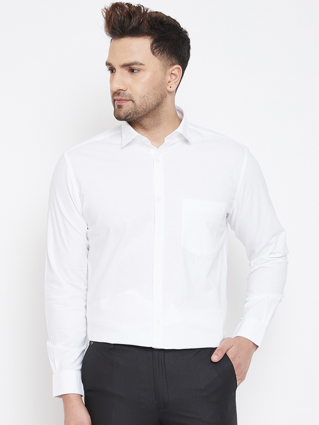 

Canary London Men White Smart Regular Fit Solid Formal Shirt