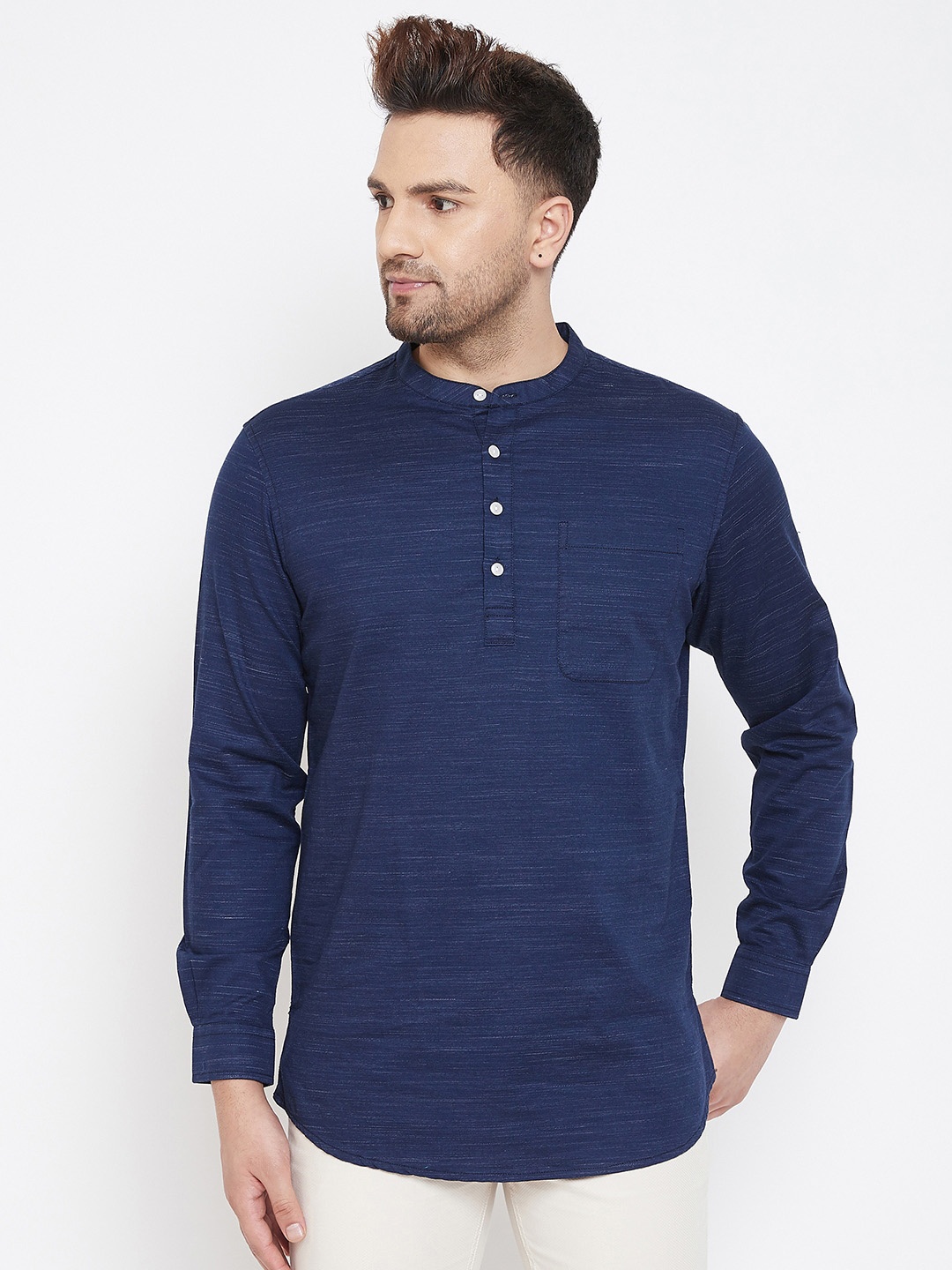 

Canary London Men Navy Blue Solid Slim Fit Shirt