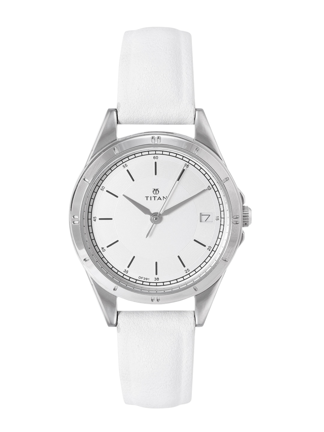 

Titan Women Leather Strap Analogue Watch NJ2556SL01, White