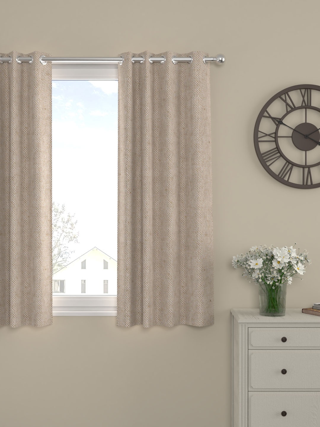 

ROSARA HOME Beige Single Window Curtain