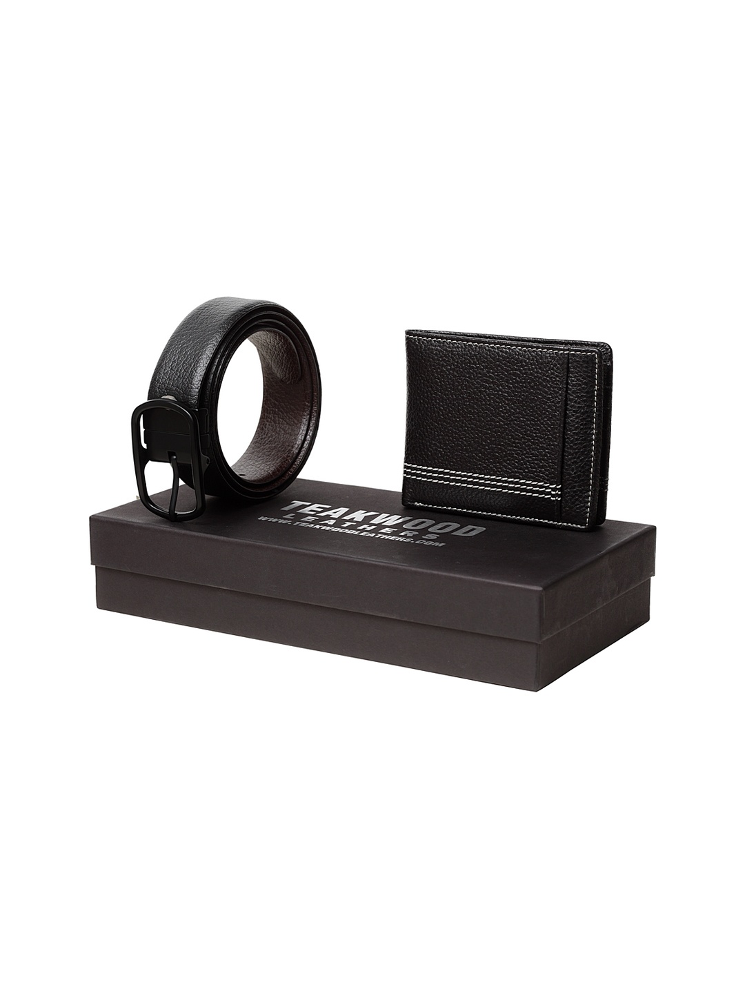 

Teakwood Leathers Men Black & Brown Genuine Leather Accessory Gift Set