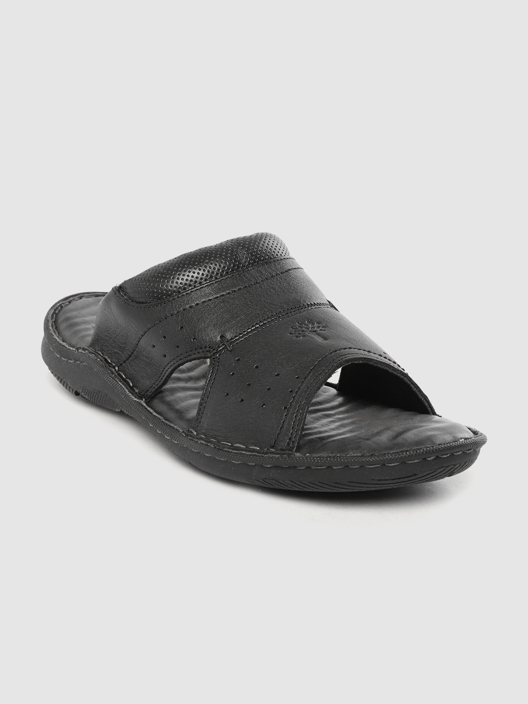

Woodland Men Black Solid Leather Comfort Sandals