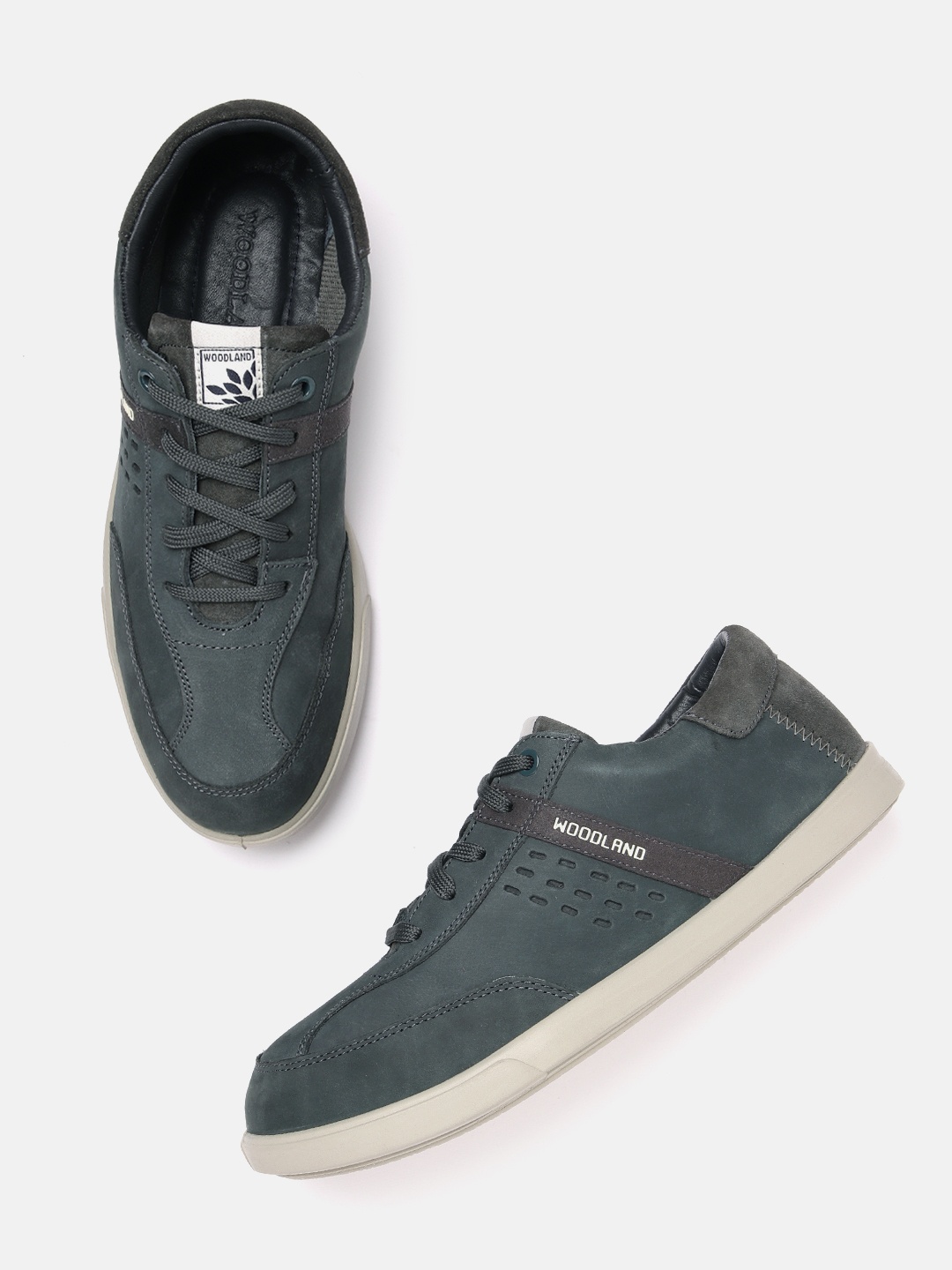 

Woodland Men Nubuck Leather Sneakers, Navy blue