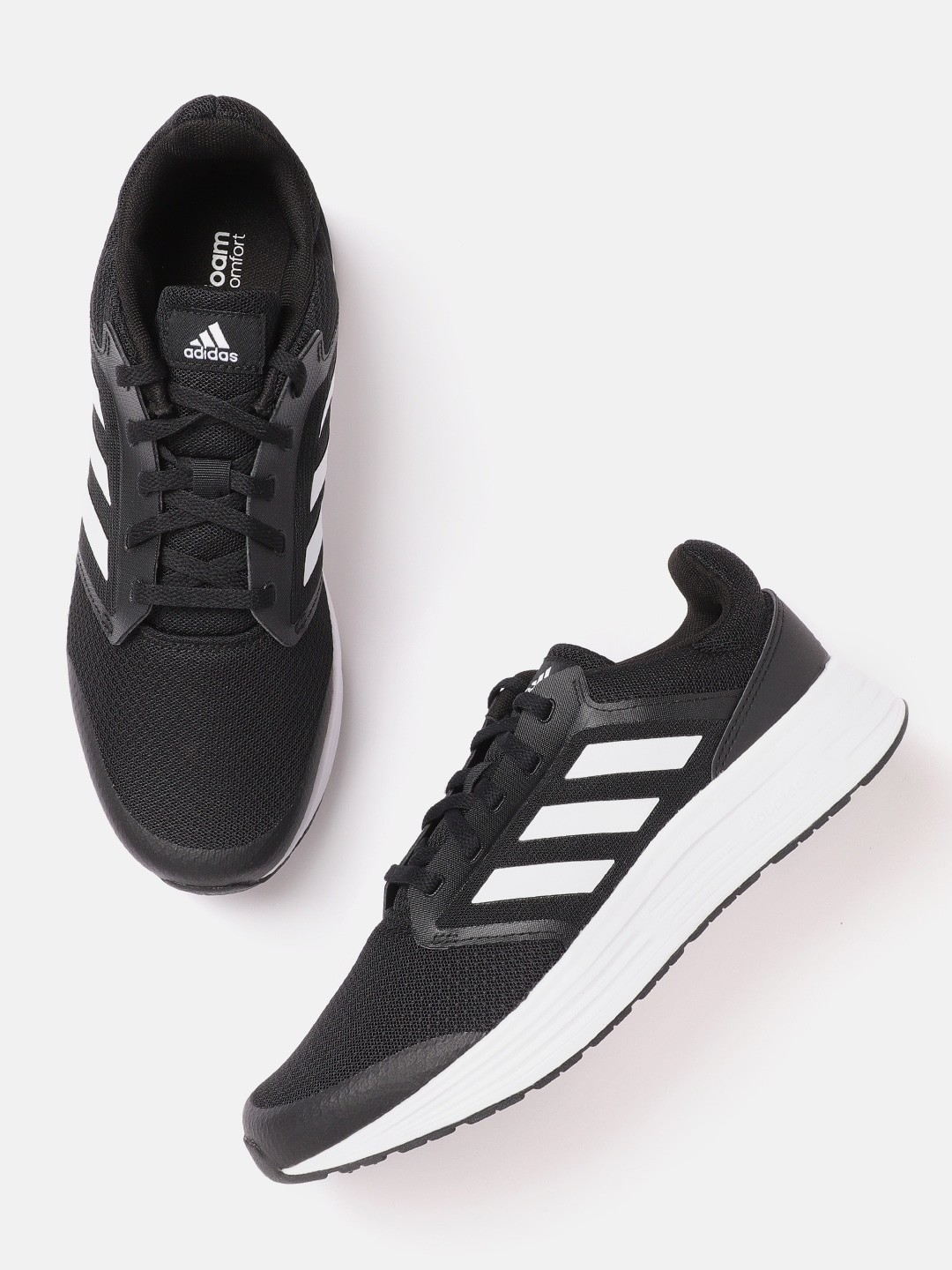 

ADIDAS Men Black & White Woven Design Galaxy 5 Running Shoes