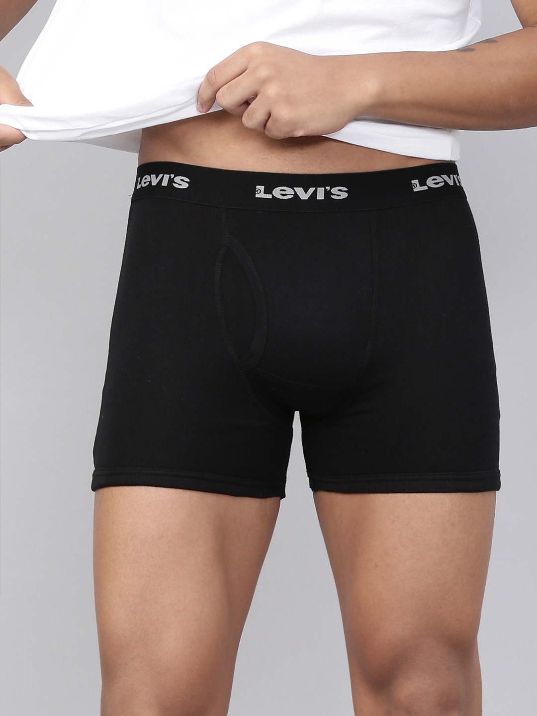 

Levis Men Pure Cotton Long Length Trunk with Ultrasoft Waistband, Black
