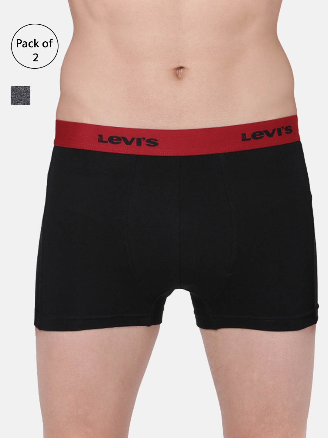 

Levis Men Pack of 2 Solid Trunks #020-TRUNK, Charcoal