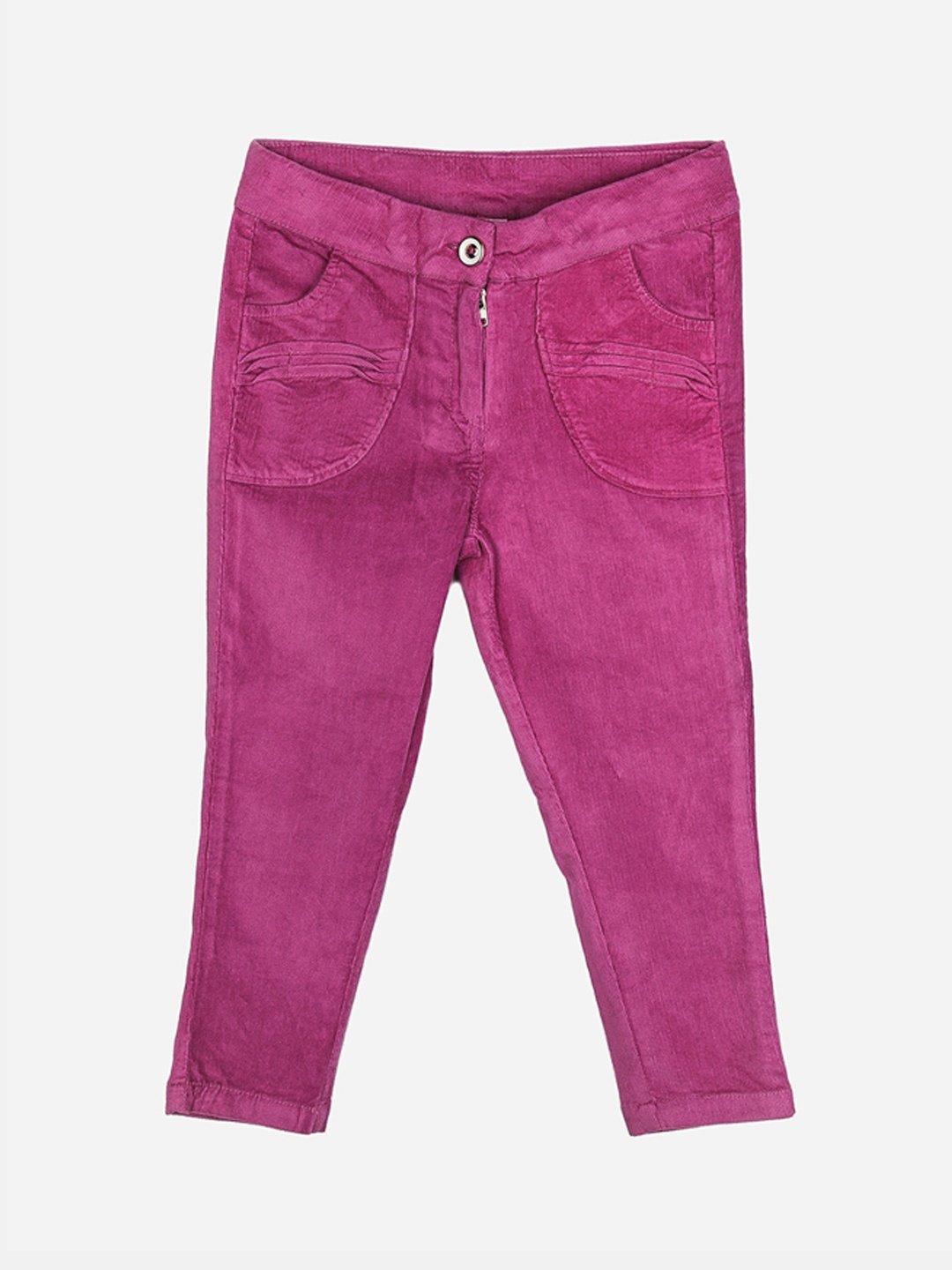 

Peppermint Girls Magenta Slim Fit Solid Regular Trousers