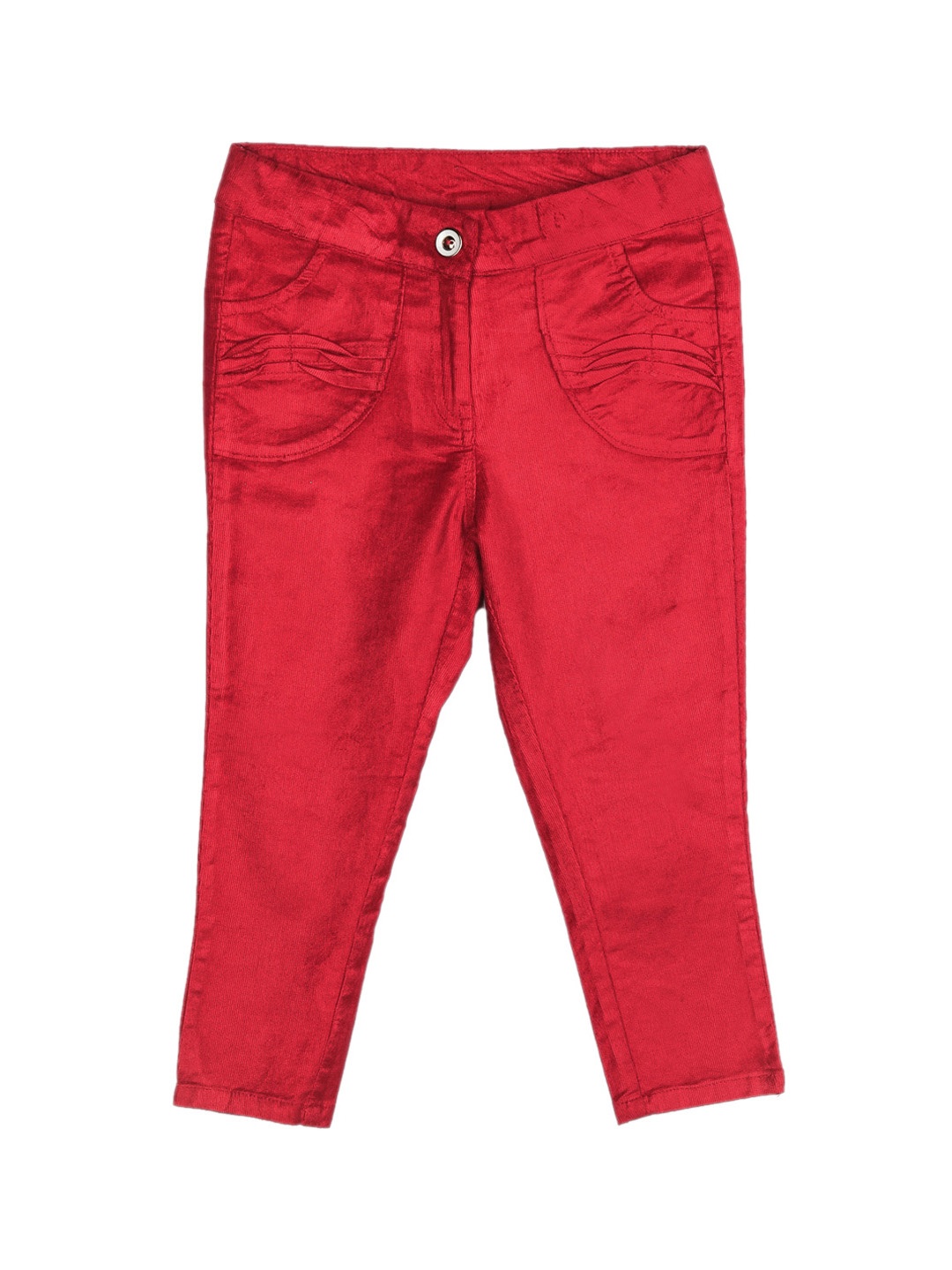 

Peppermint Girls Red Solid Regular Trousers