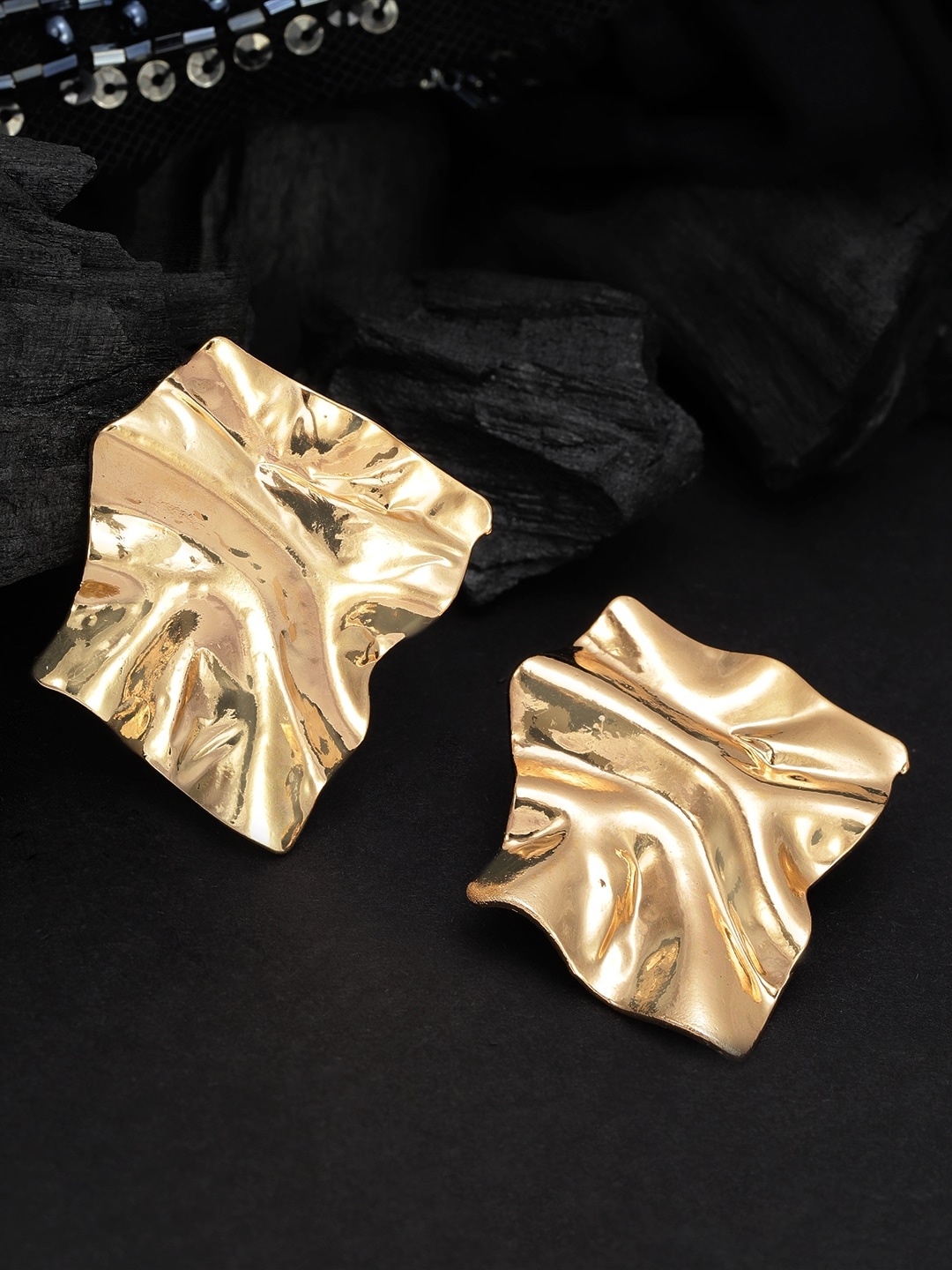 

Rubans Gold-Plated Geometric Drop Earrings