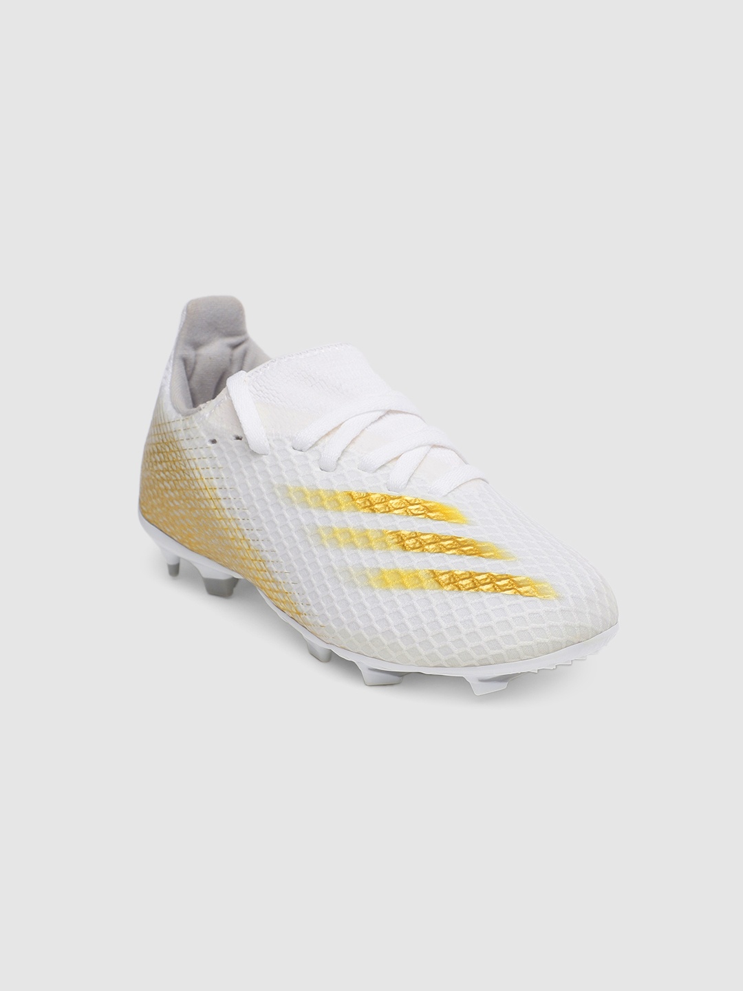 

ADIDAS Boys White & Gold-Toned X Ghosted.3 Firm Ground Football Shoes
