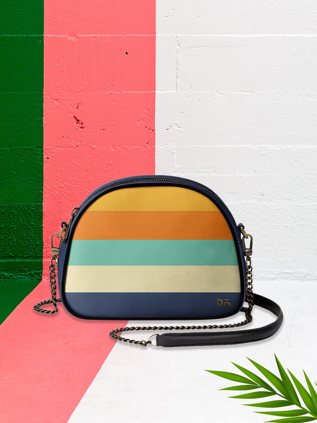 

DailyObjects Multicoloured Striped Sling Bag, Multi