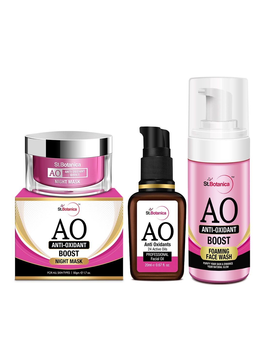 

StBotanica Unisex Anti Oxidant Skin Care Combo, Pink