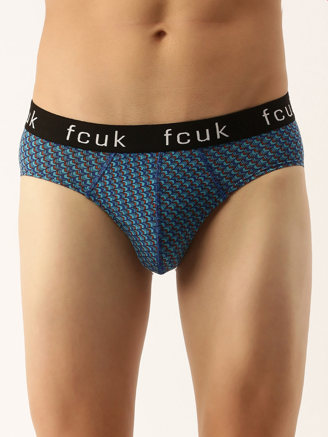 

FCUK Men Blue & Red Printed Basic Briefs M1AAN