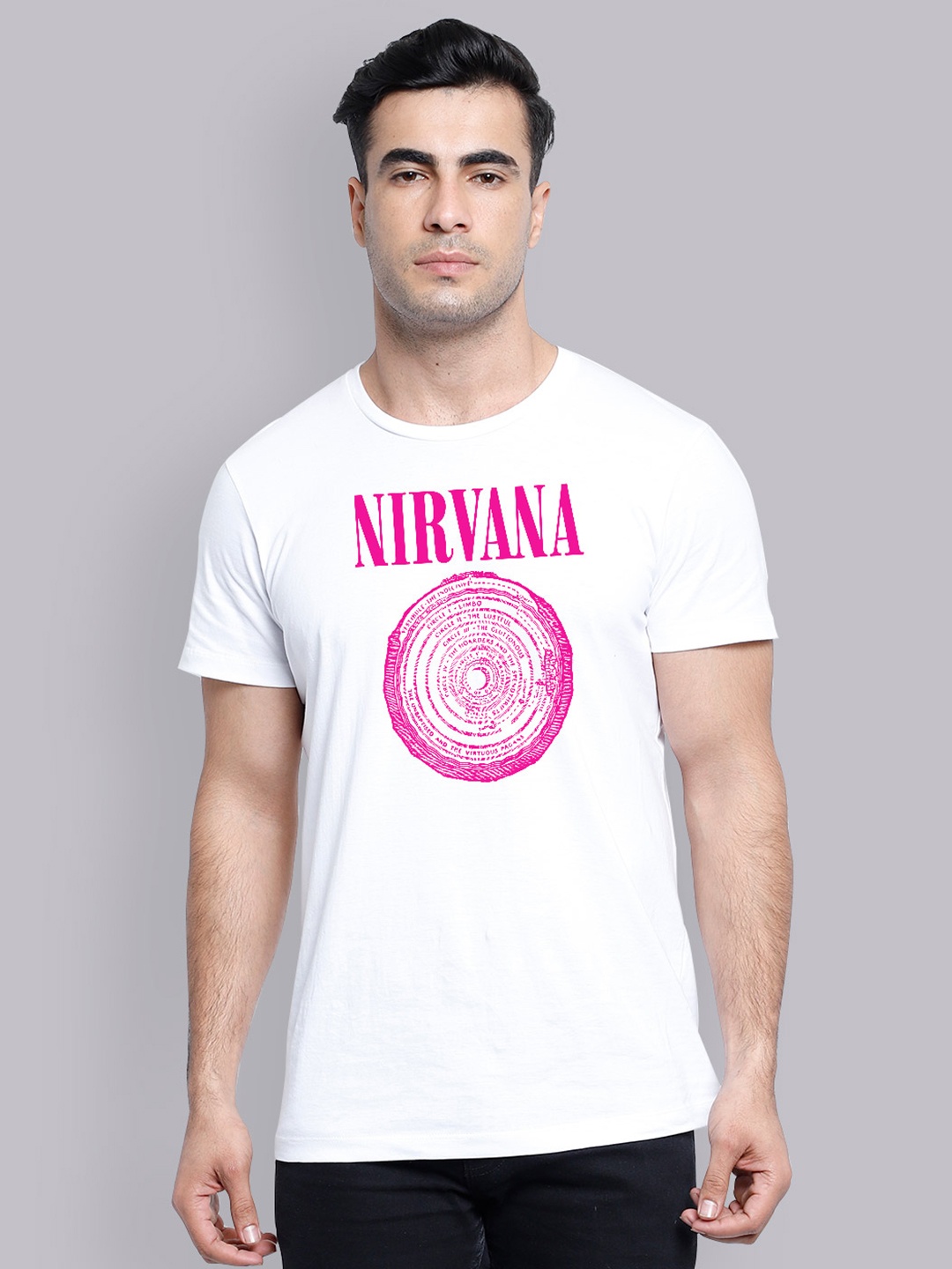 

Free Authority Nirvana Print White Tshirt for Men