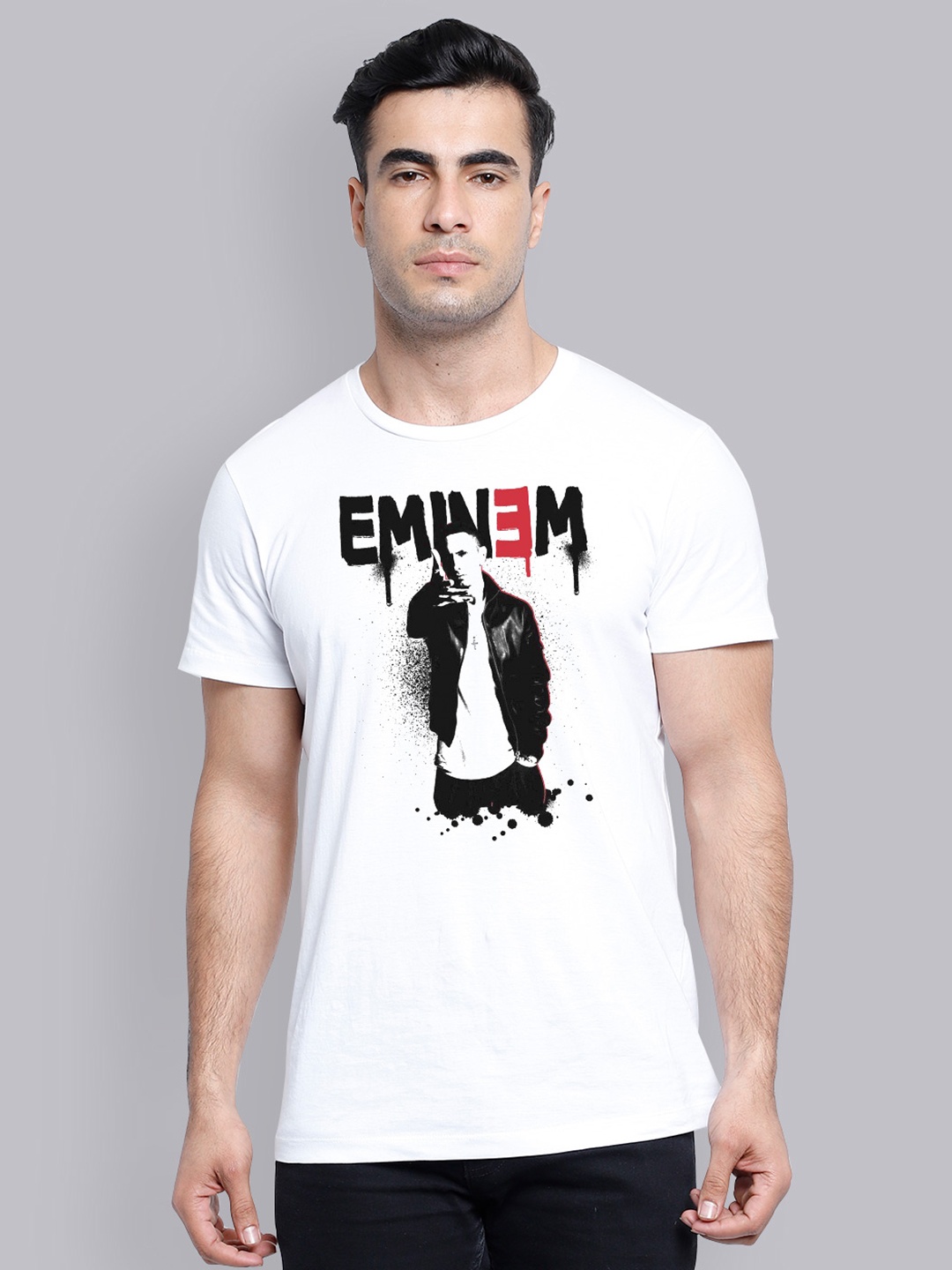 

Free Authority Men White Eminem Print T-shirt