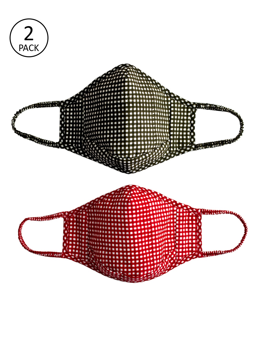 

DailyObjects Unisex 2 Pcs Printed 4-Ply Anti-Dust Reversible Reusable Cloth Masks, Multi