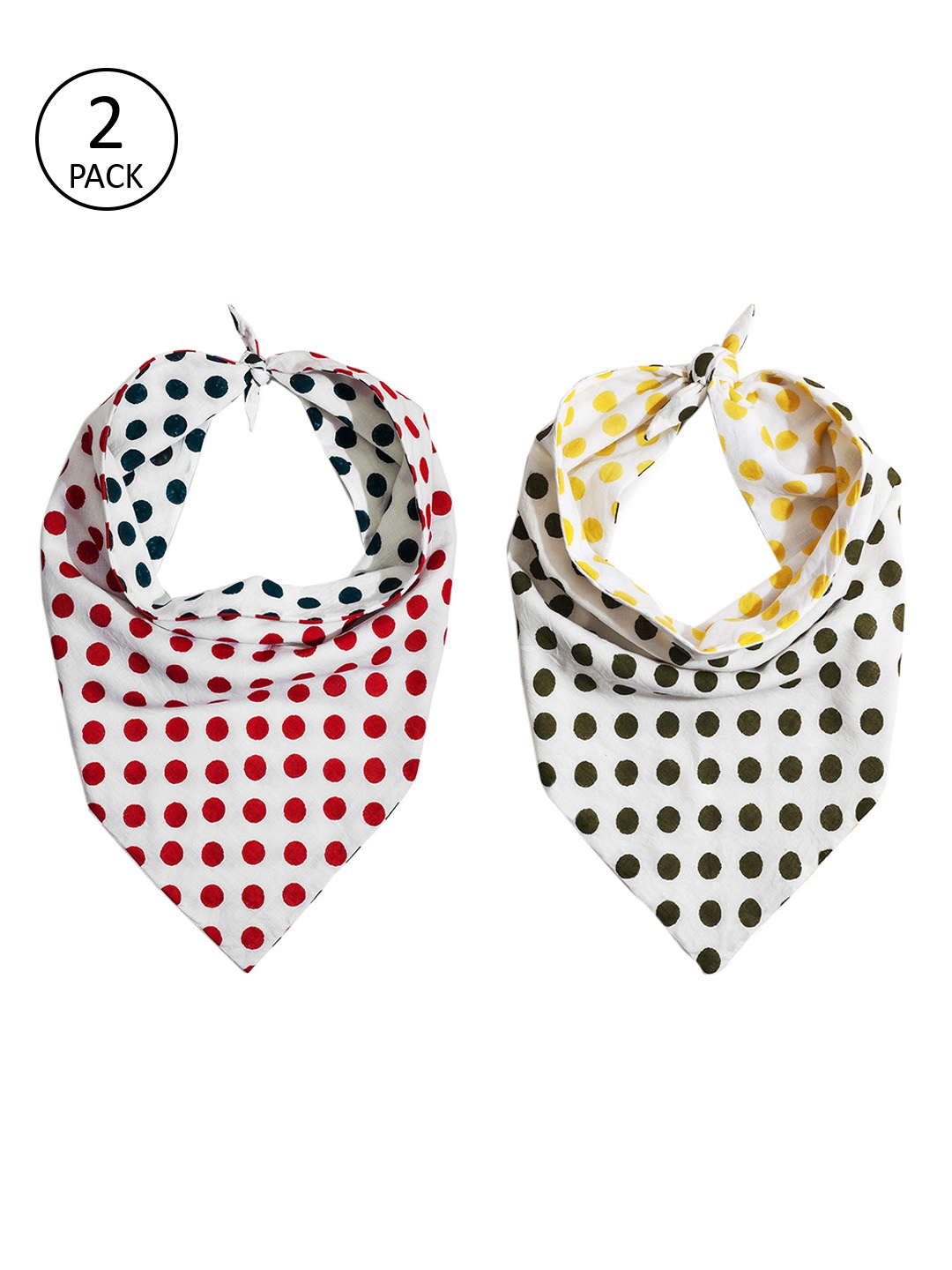 

DailyObjects Unisex Pack Of 2 Pcs Multicoloured Reusable 4-Ply Protective Bandana Masks, Multi