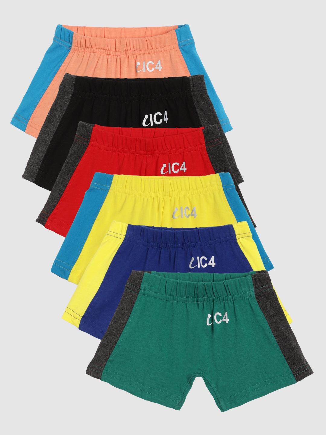 

IC4 Boys Pack of 6 Pocket Trunks 0KMT-310P6, Black