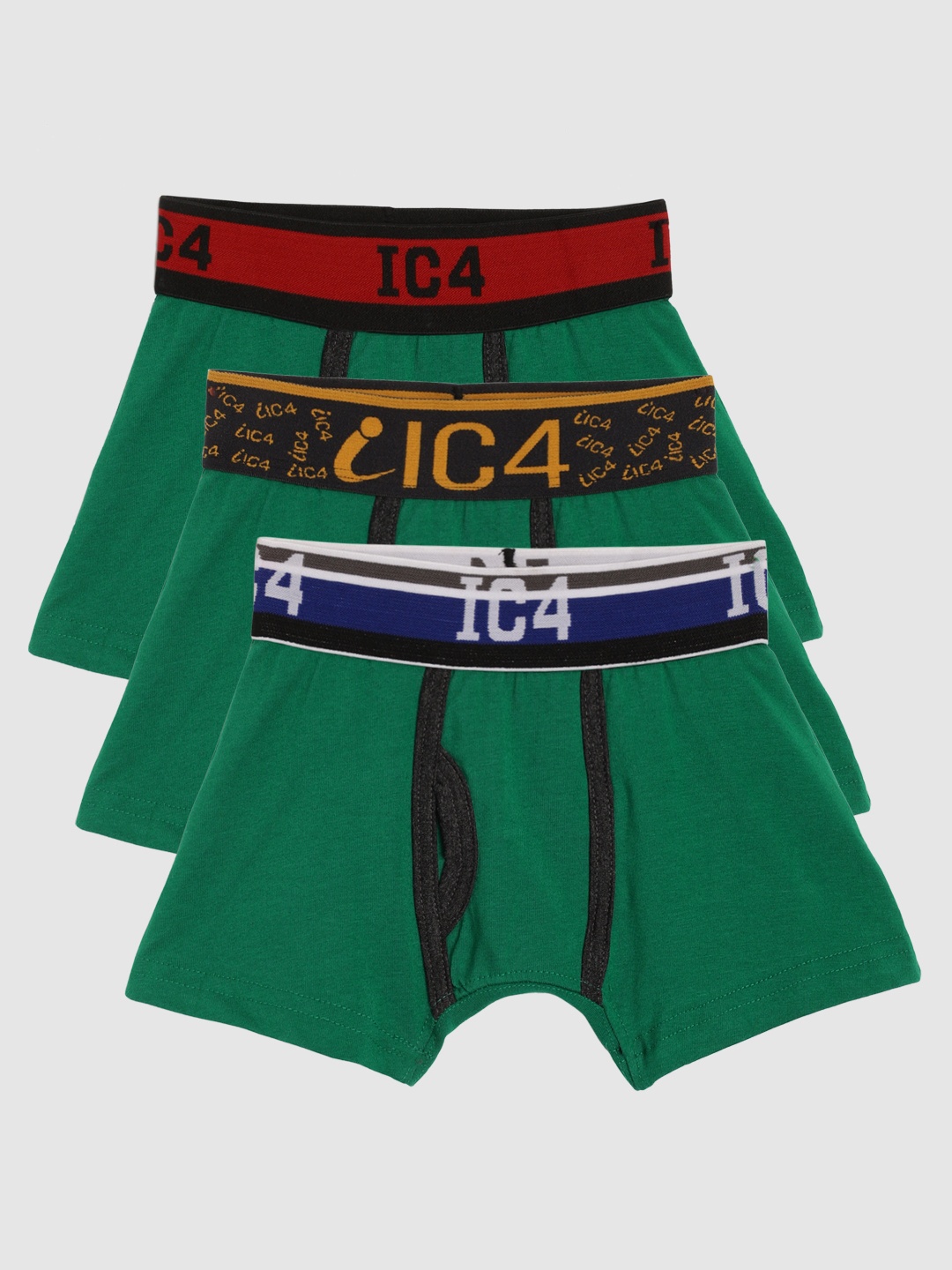 

IC4 Boys Pack of 3 Classic Trunks 0KMT-M510P3, Green
