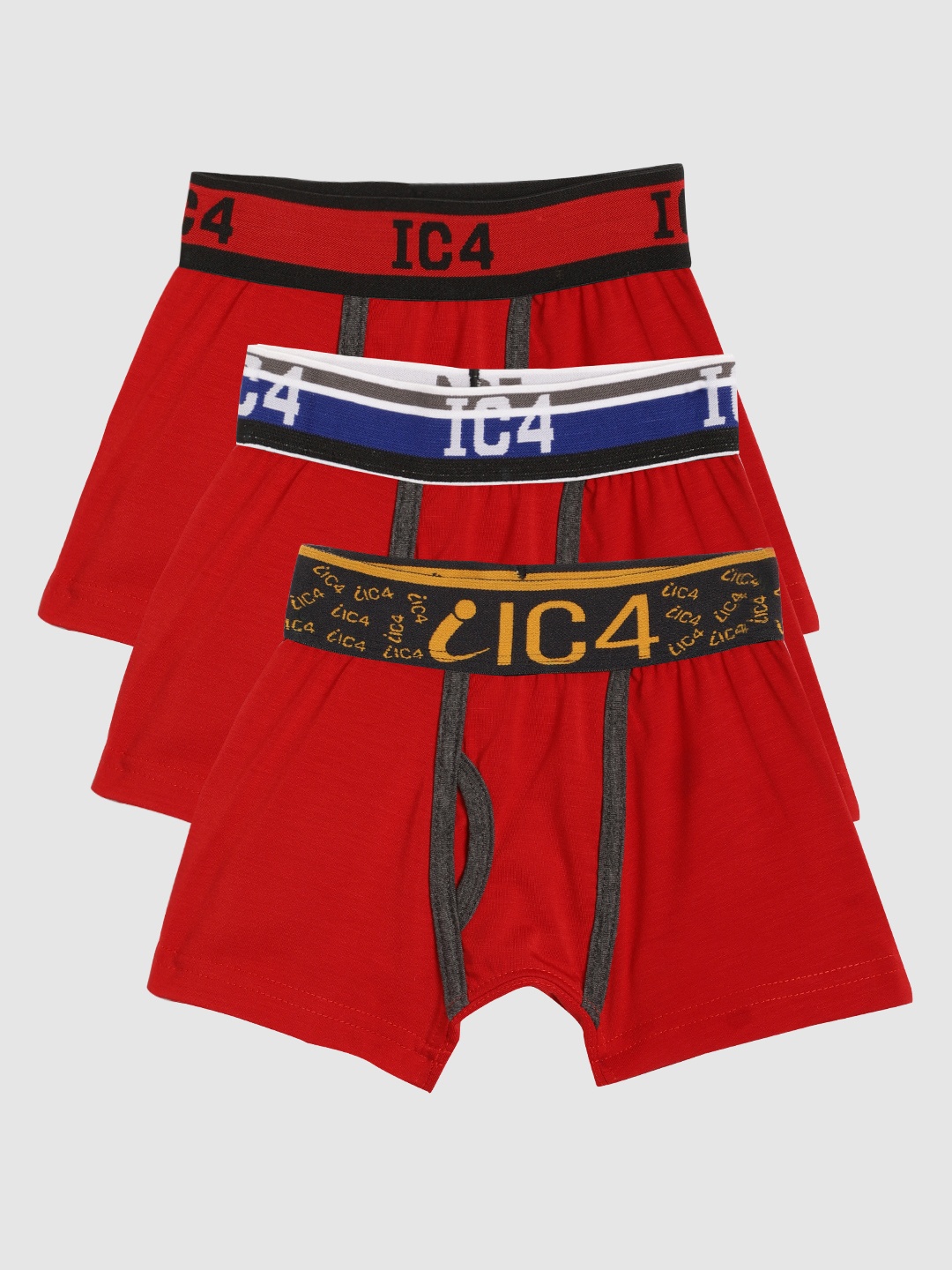 

IC4 Boys Pack of 3 Classic Trunks 0KMT-RB510P3, Red