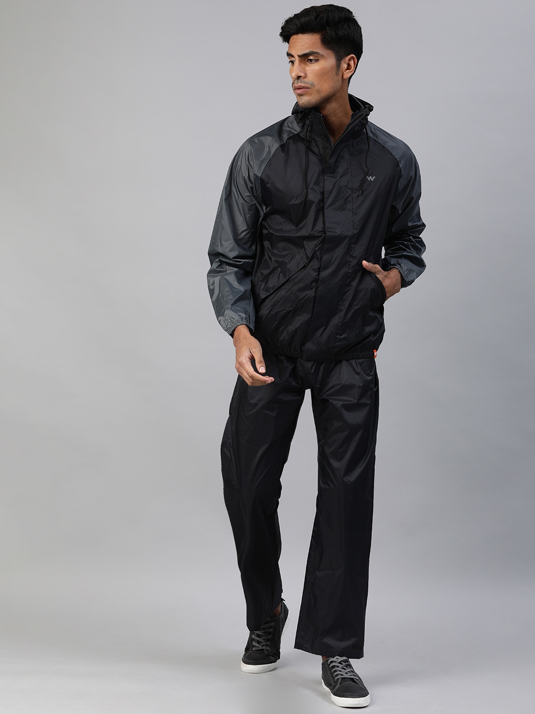 

Wildcraft Men Black Solid HypaDry Rain Suit