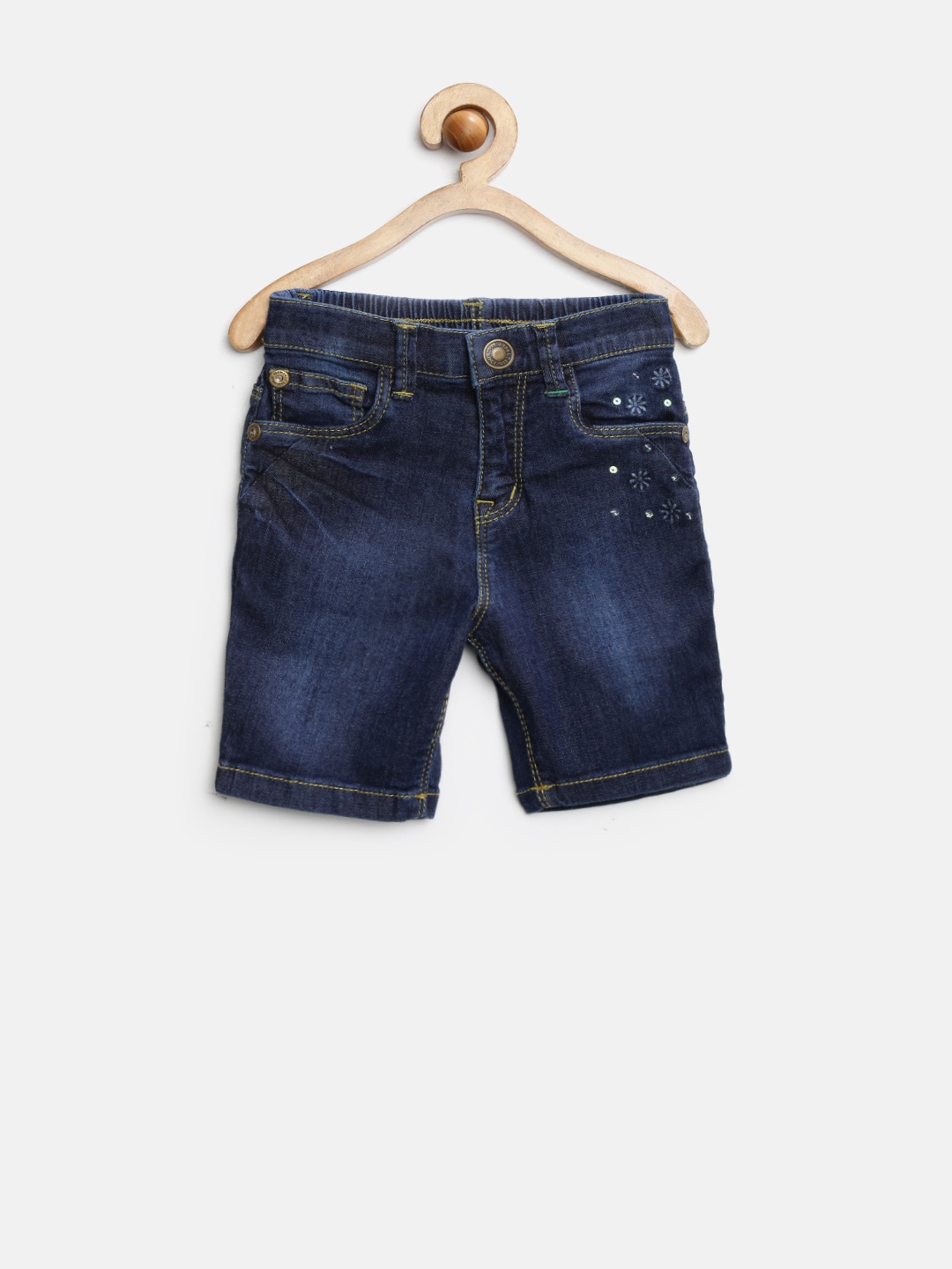 

Palm Tree by Gini & Jony Girls Navy Denim Capris, Navy blue