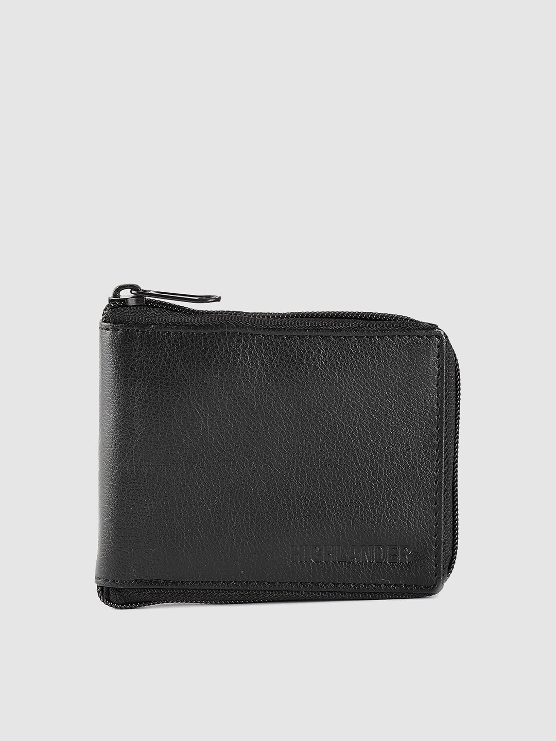 

HIGHLANDER Men Black Solid Zip Around Wallet