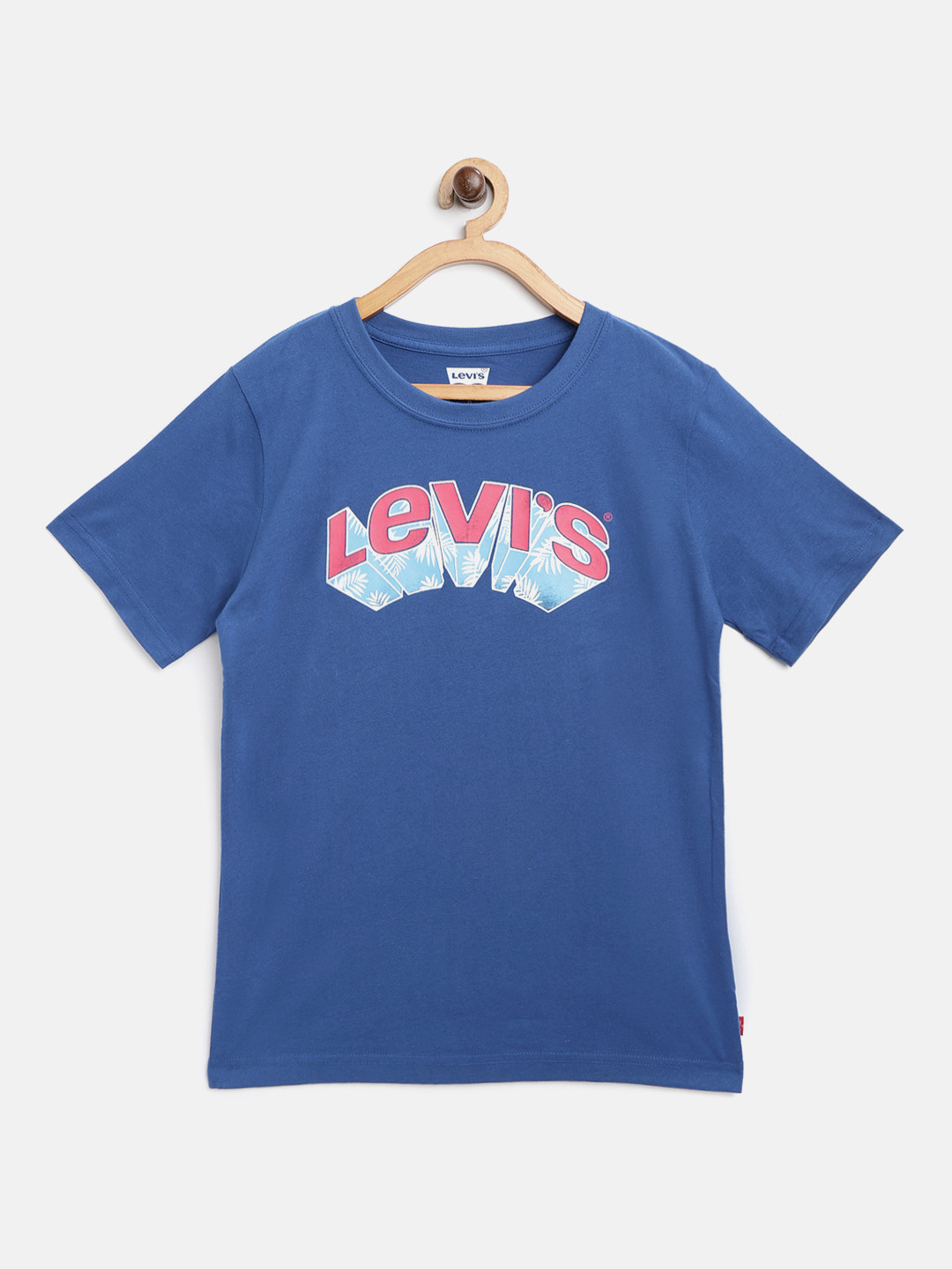 

Levis Boys Blue Pink Brand Logo Print Round Neck Pure Cotton T-shirt
