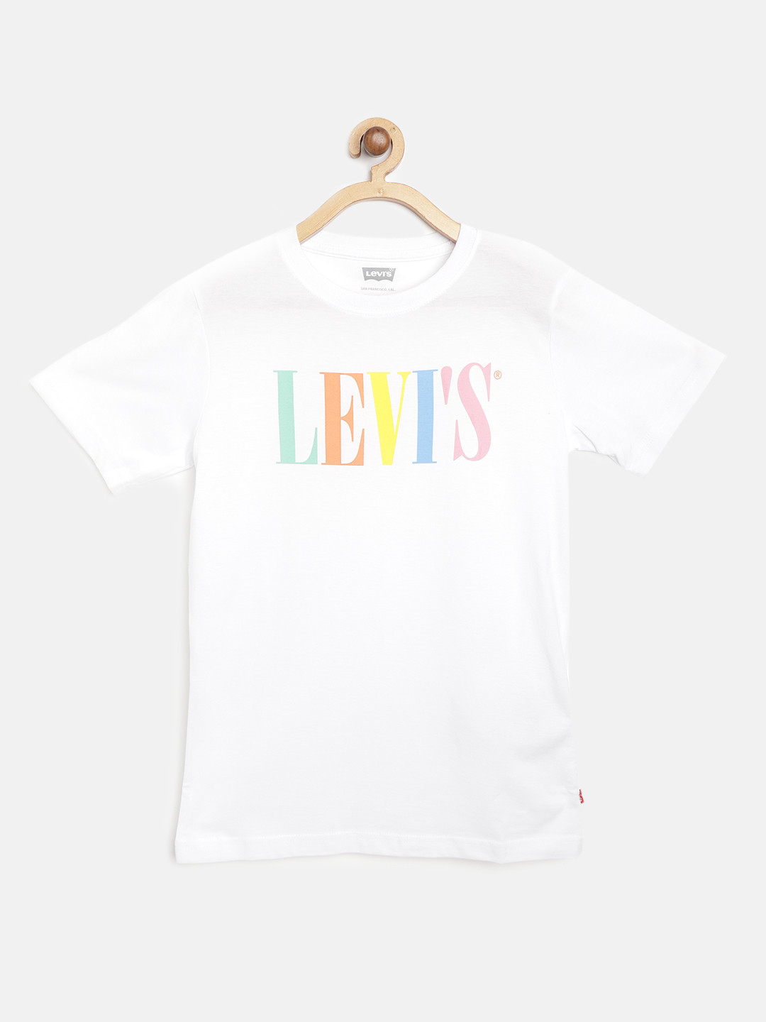 

Levis Boys White Brand Logo Print Round Neck Pure Cotton T-shirt
