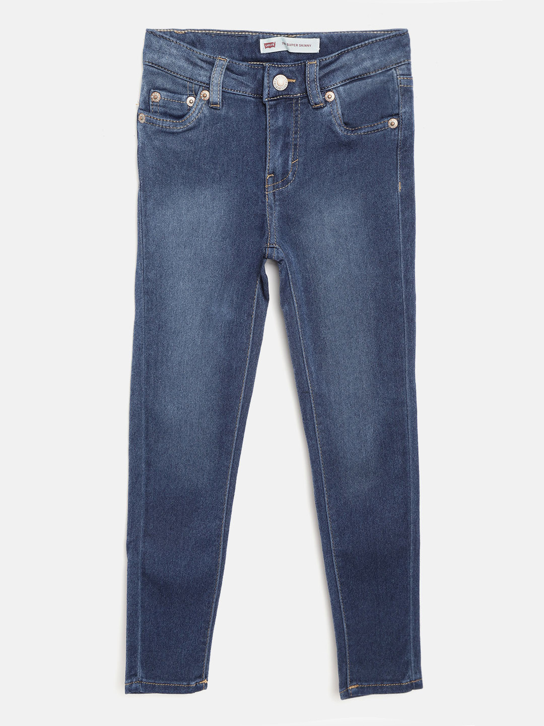 

Levis Girls Navy Blue 710 Super Skinny Fit Mid-Rise Clean Look Stretchable Jeans