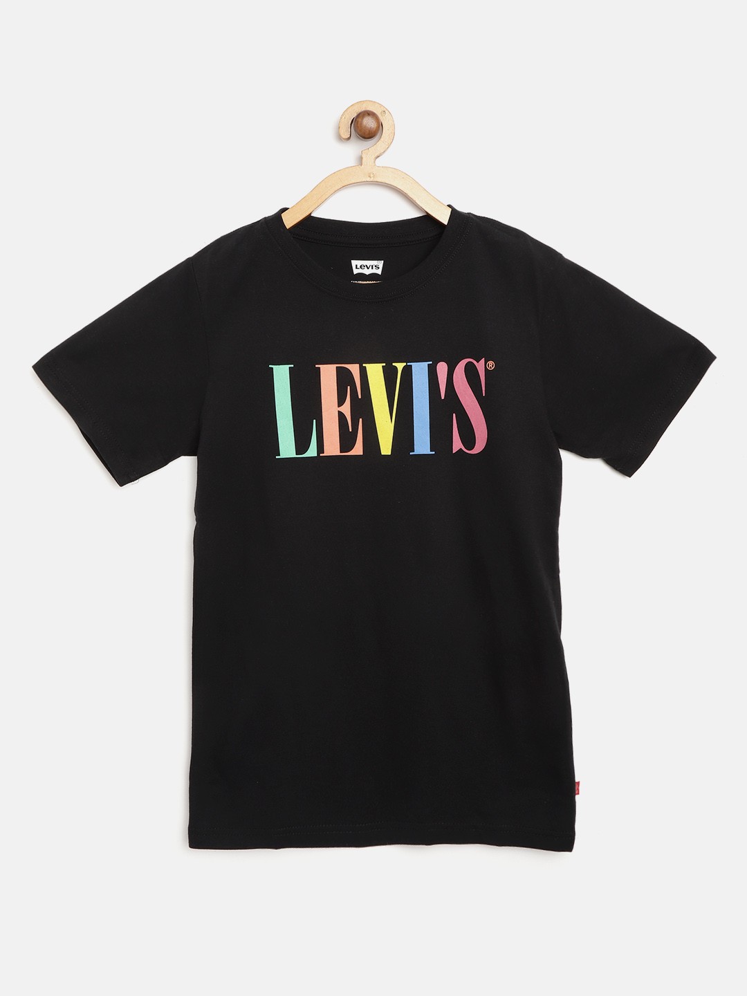 

Levis Boys Black Brand Logo Print Round Neck Pure Cotton T-shirt