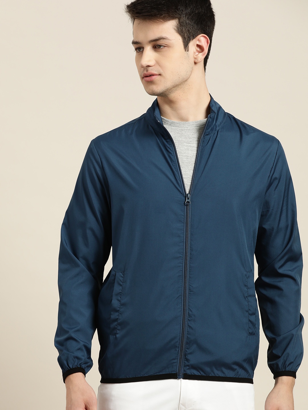 

INVICTUS Men Teal Blue Solid Tailored Jacket
