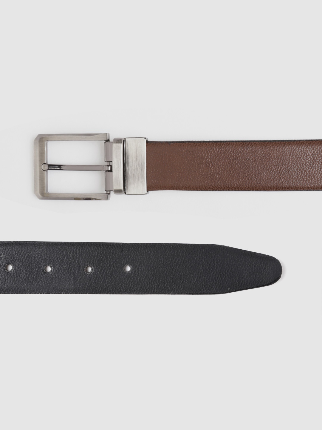 

HIGHLANDER Men Black & Brown Solid Reversible Belt