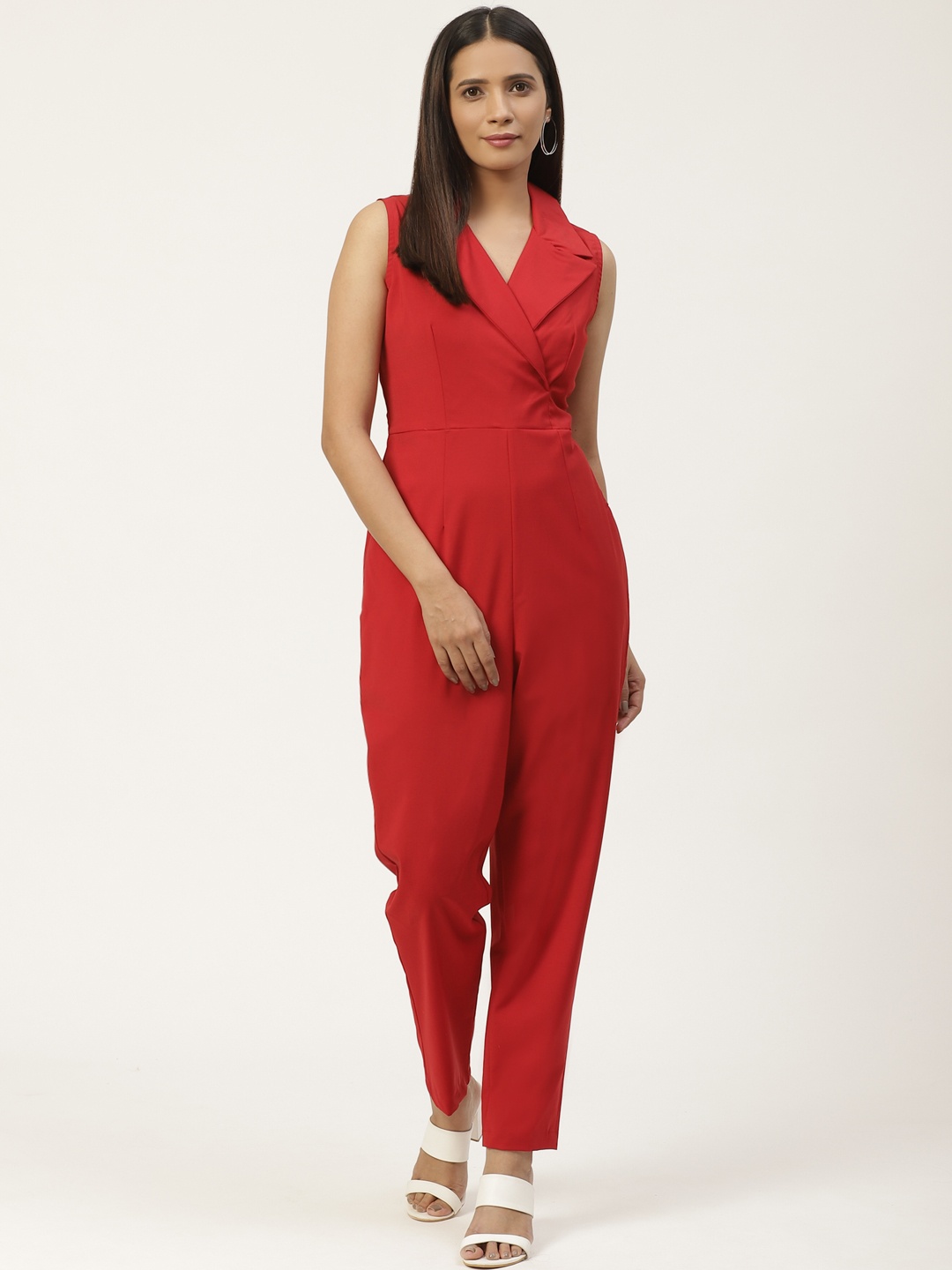 

WoowZerz Women Red Solid Basic Jumpsuit