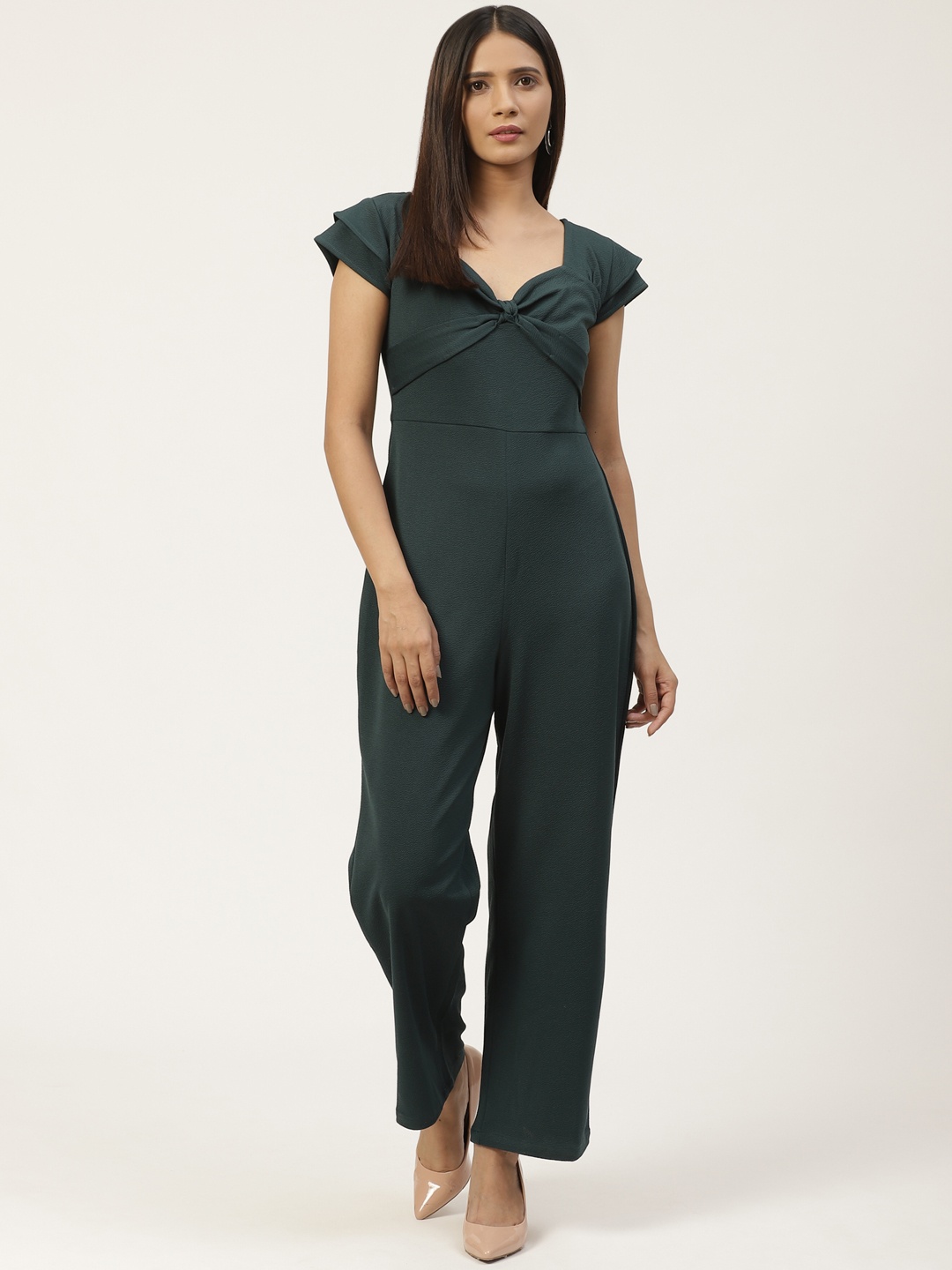 

WoowZerz Women Green Slim Fit Solid Basic Jumpsuit