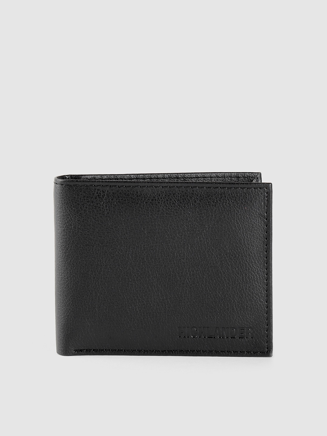 

HIGHLANDER Men Black Solid Two Fold Wallet