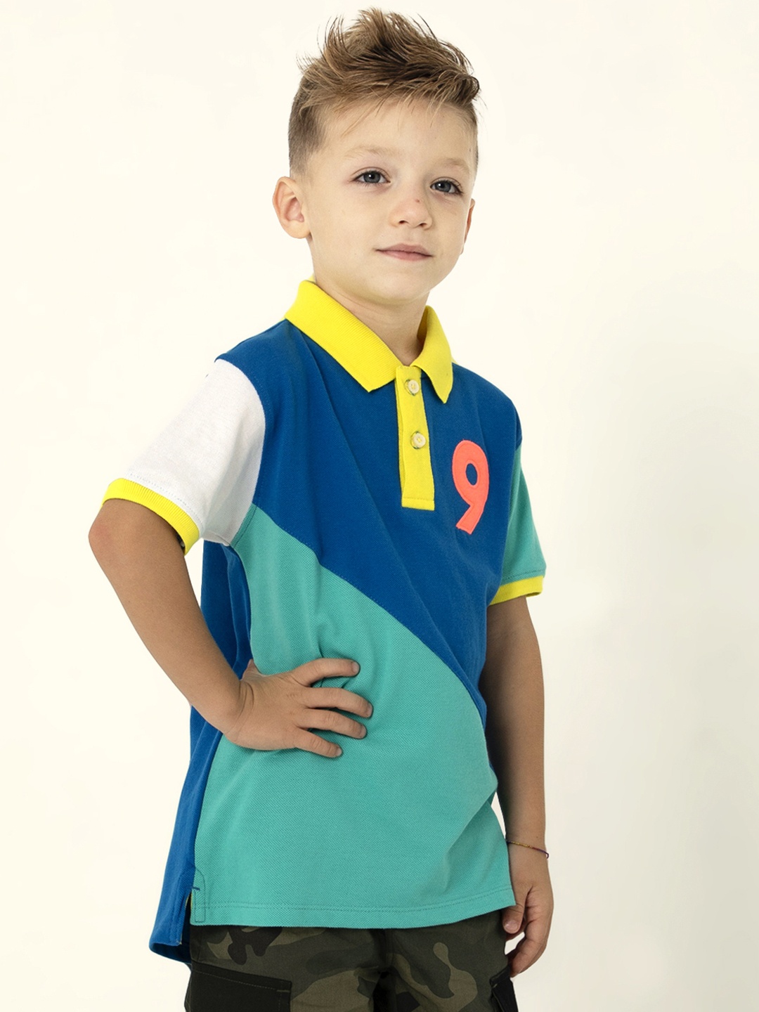 

Cherry Crumble Boys Multicolor Colorblock Richard Polo T-shirt, Multi