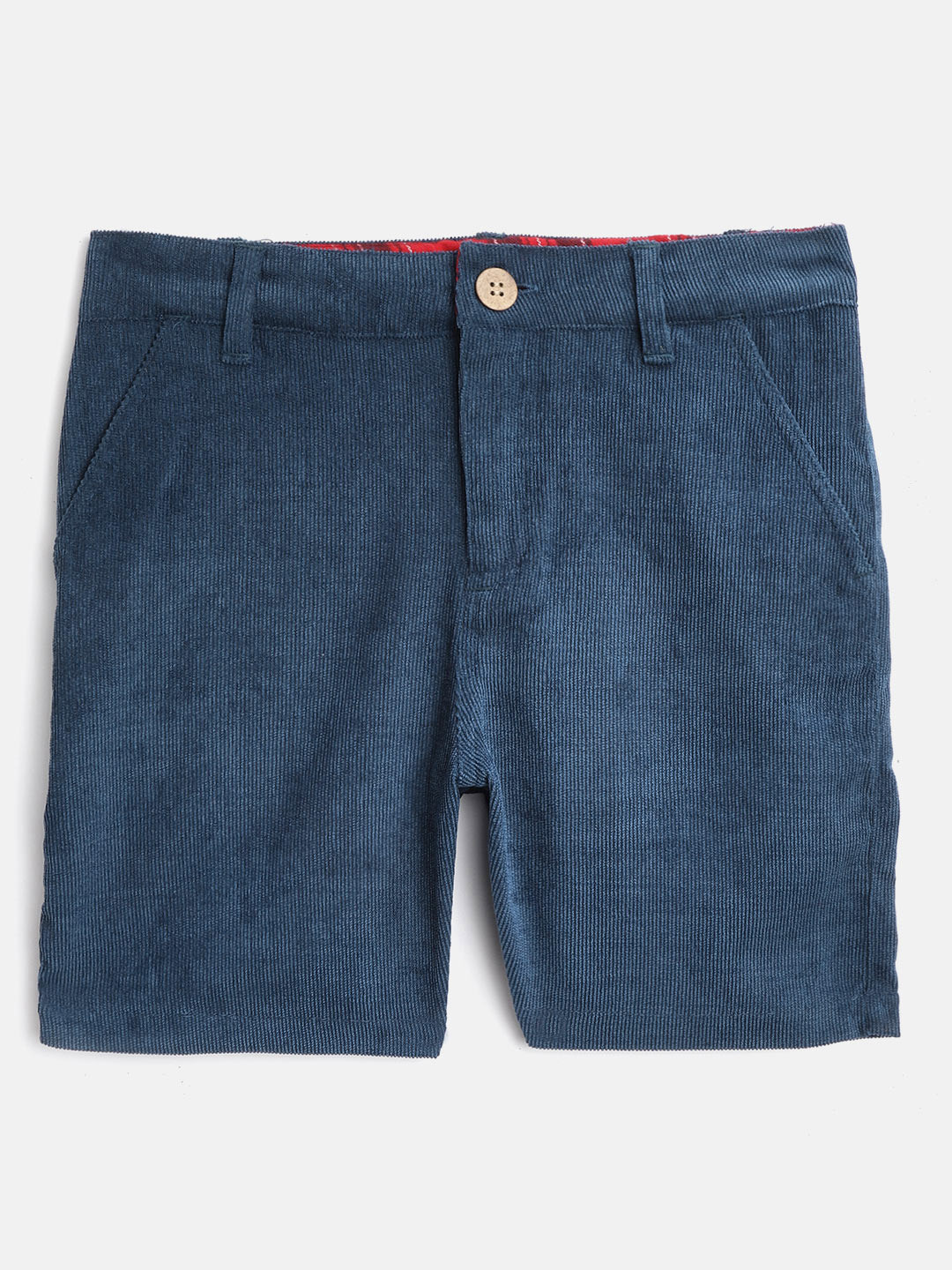 

Cherry Crumble Unisex Kids Navy Blue Solid Regular Fit Corduroy Shorts