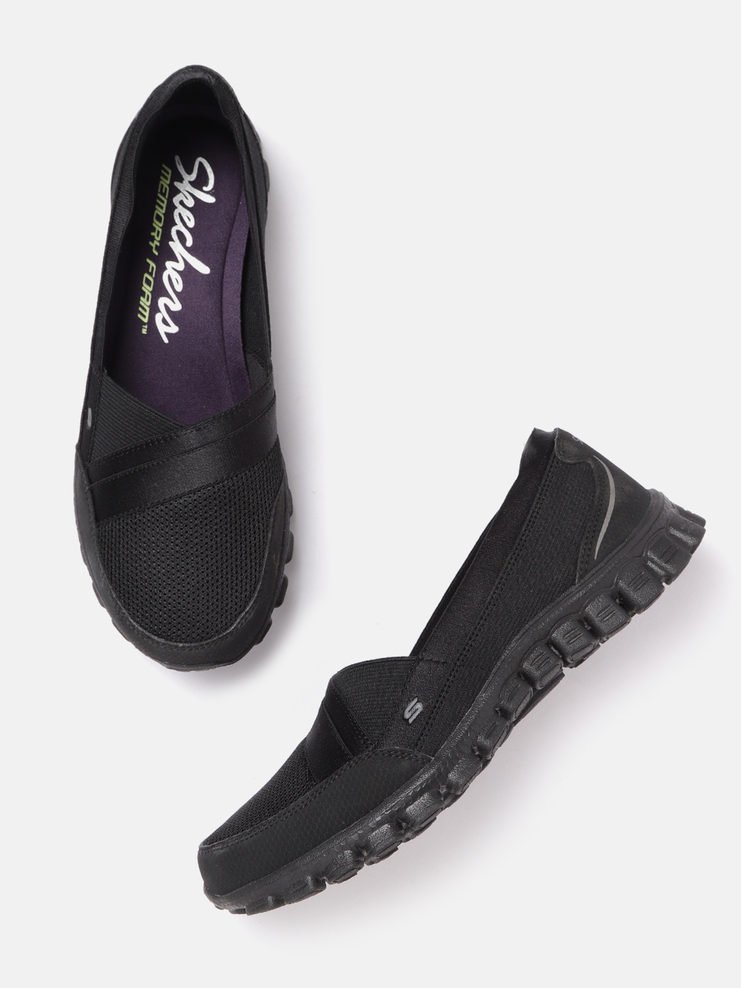 

Skechers Women Black Solid EZ Flex 2 Quipster Walking Shoes