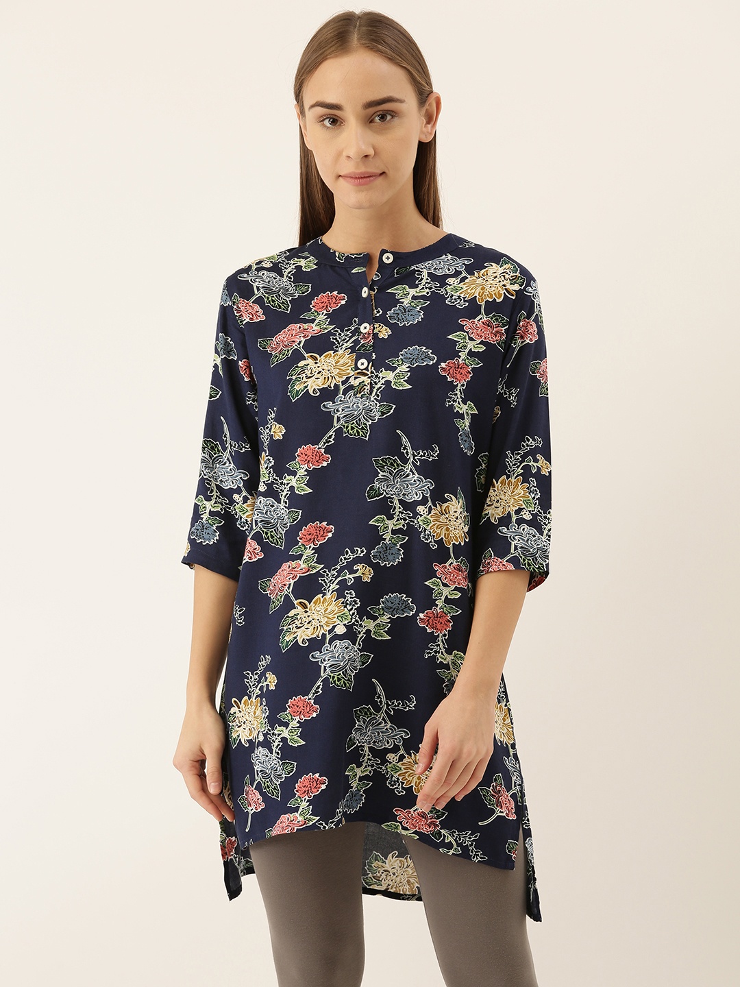 

Clt.s Navy Blue Printed Nightdress