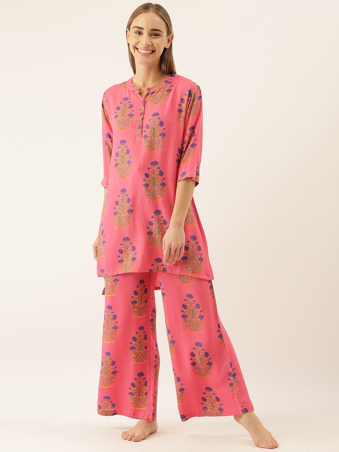 

Clt.s Women Pink Printed Night suit