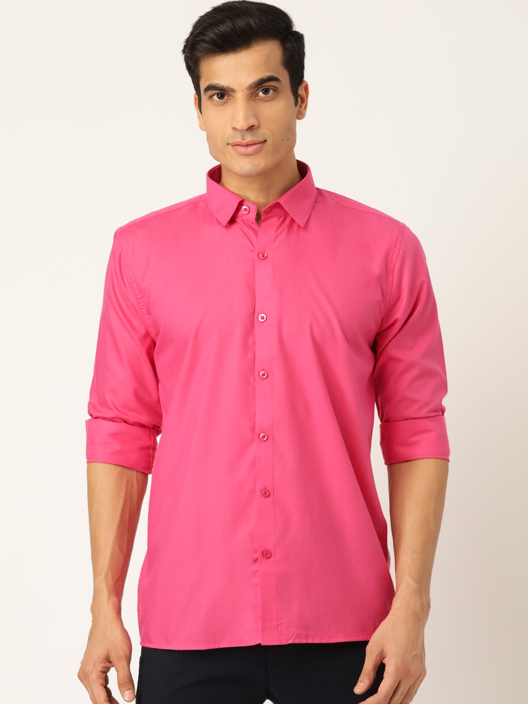 

SOJANYA Men Pink Classic Regular Fit Solid Casual Shirt