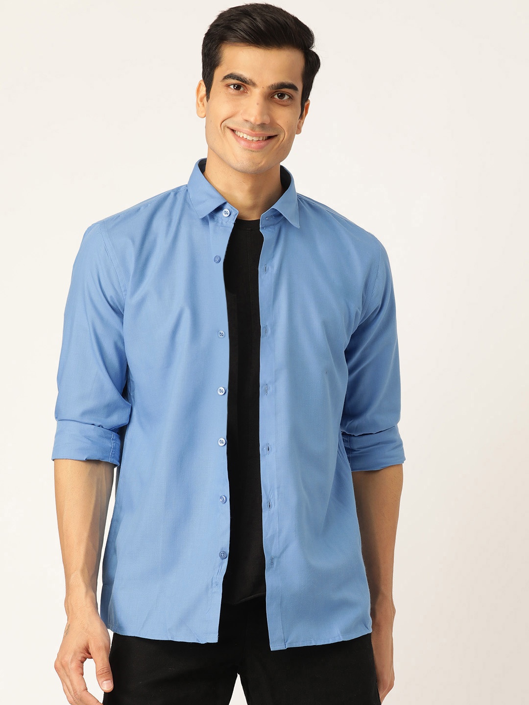 

SOJANYA Men Blue Classic Regular Fit Solid Casual Shirt