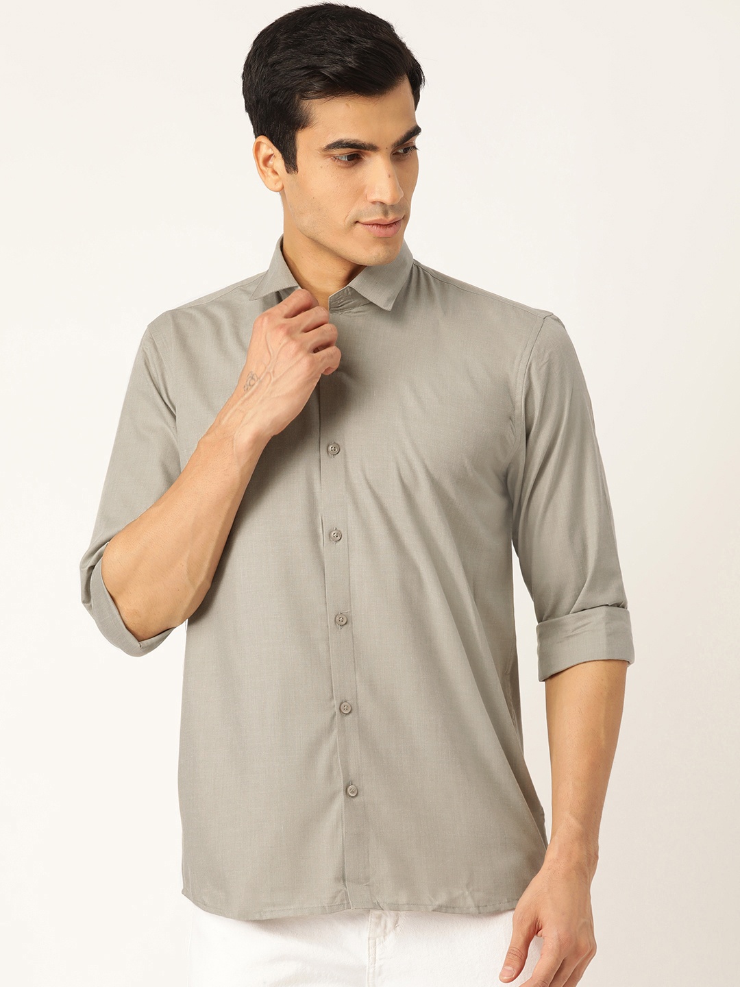 

SOJANYA Men Green Classic Regular Fit Solid Casual Shirt