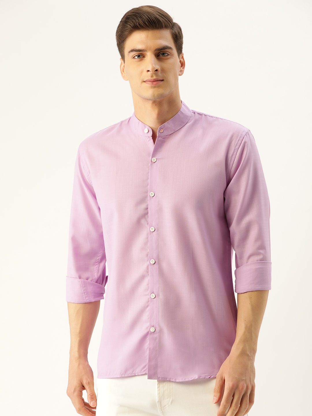 

SOJANYA Men Lavender Classic Regular Fit Solid Casual Shirt