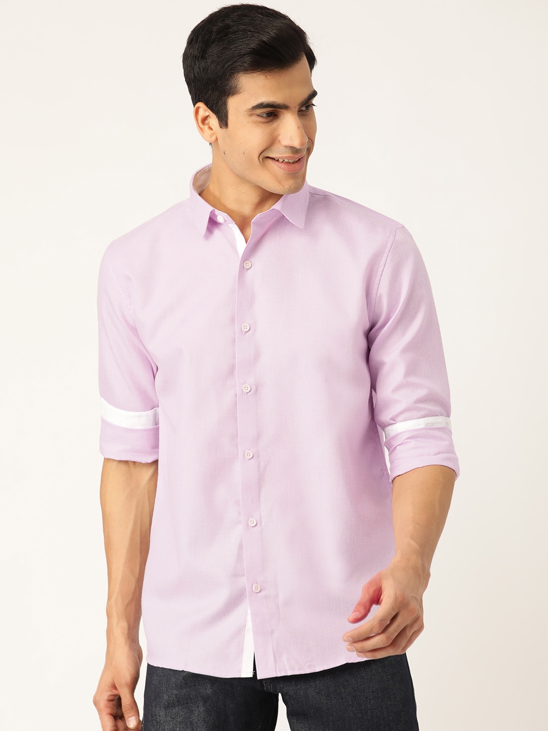 

SOJANYA Men Purple Classic Regular Fit Solid Casual Shirt