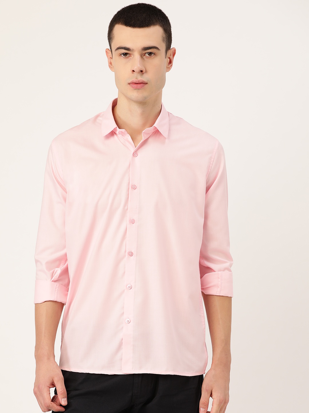 

SOJANYA Men Pink Classic Regular Fit Solid Casual Shirt