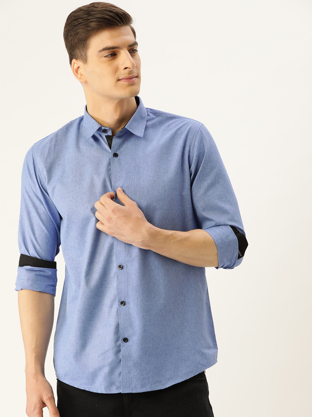 

SOJANYA Men Blue Classic Regular Fit Solid Casual Shirt