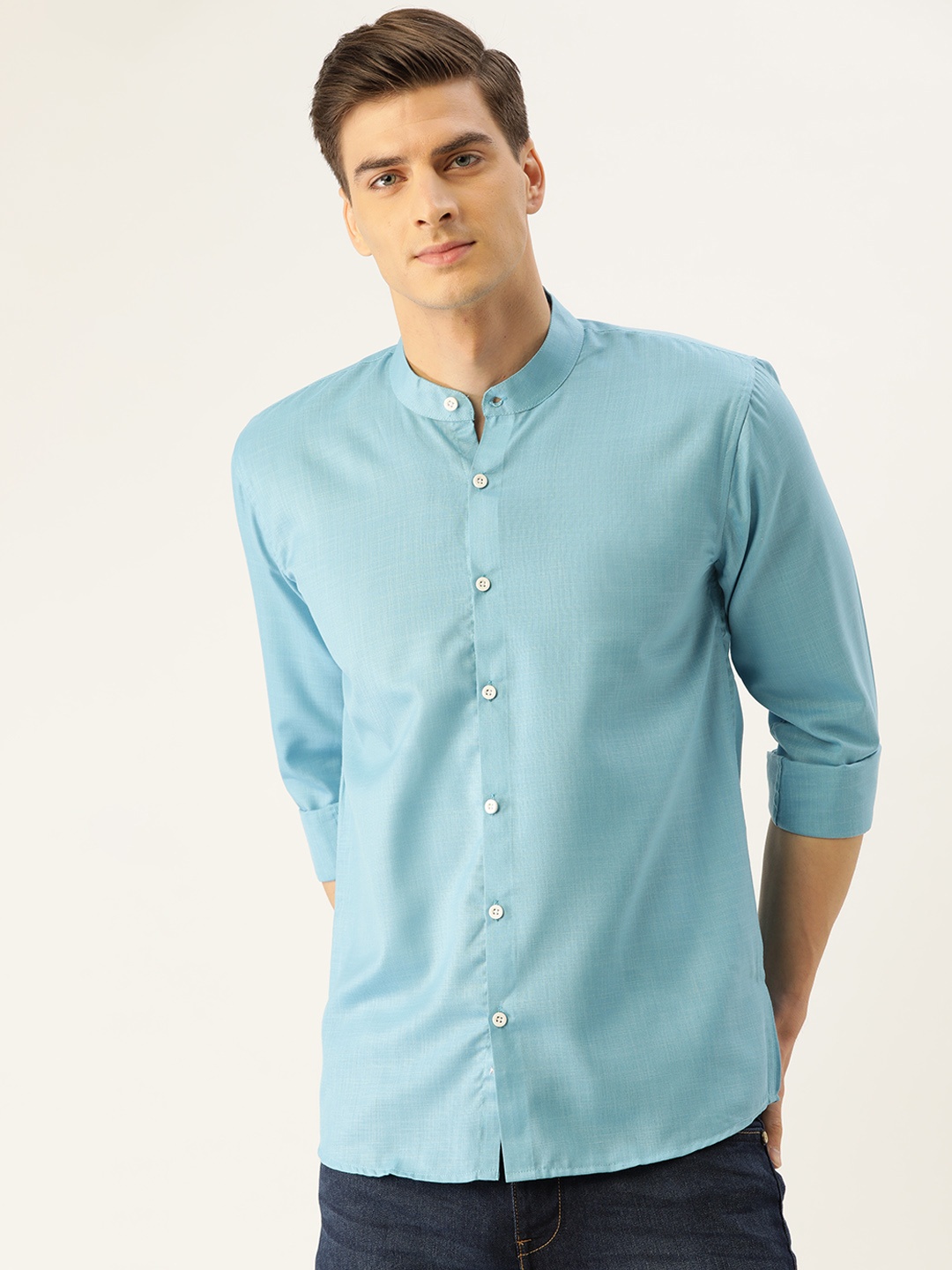 

SOJANYA Men Blue Classic Regular Fit Solid Casual Shirt